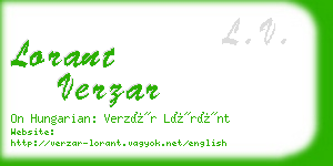 lorant verzar business card